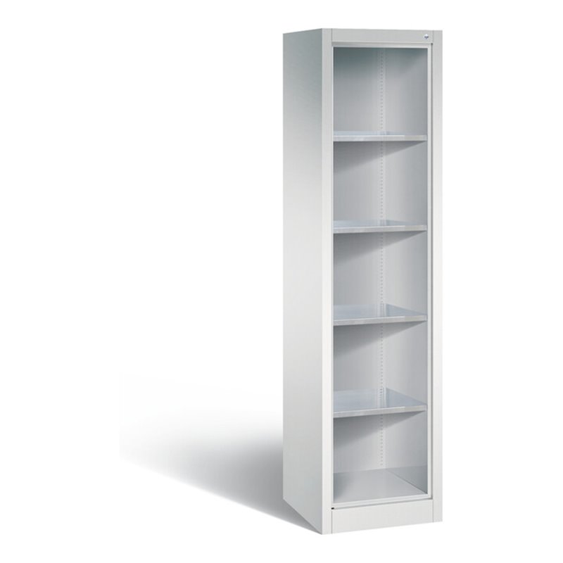 C+P Stahlregal mit Rückwand Acurado, H1950xB502xT500mm, Korpus Lichtgrau