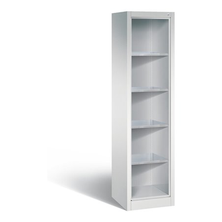 C+P Stahlregal mit Rückwand Acurado, H1950xB502xT500mm, Korpus Lichtgrau