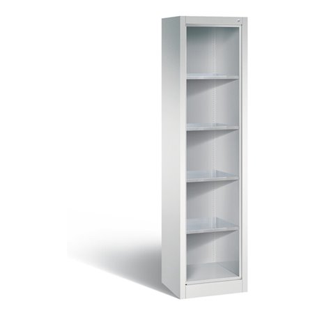 C+P Stahlregal mit Rückwand Acurado, H1950xB502xT400mm, Korpus Lichtgrau