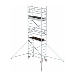 MUNK Aluminium-Rollgerüst mit Fahrbalken, Plattformen im 2m Abstand