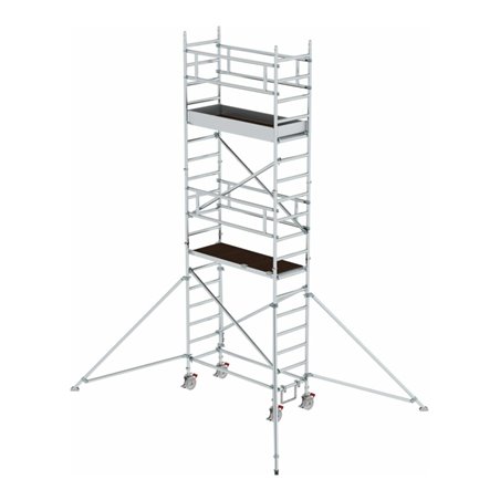 MUNK Aluminium-Rollgerüst mit Fahrbalken, Plattformen im 2m Abstand