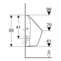 Geberit Urinal Renova S Abg. hi. oder unten, Zulauf hinten, weiß