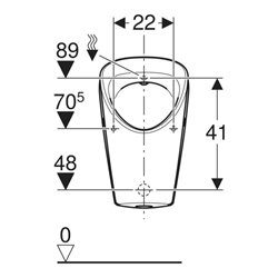 Geberit Urinal Renova S Abg. hi. oder unten, Zulauf hinten, weiß