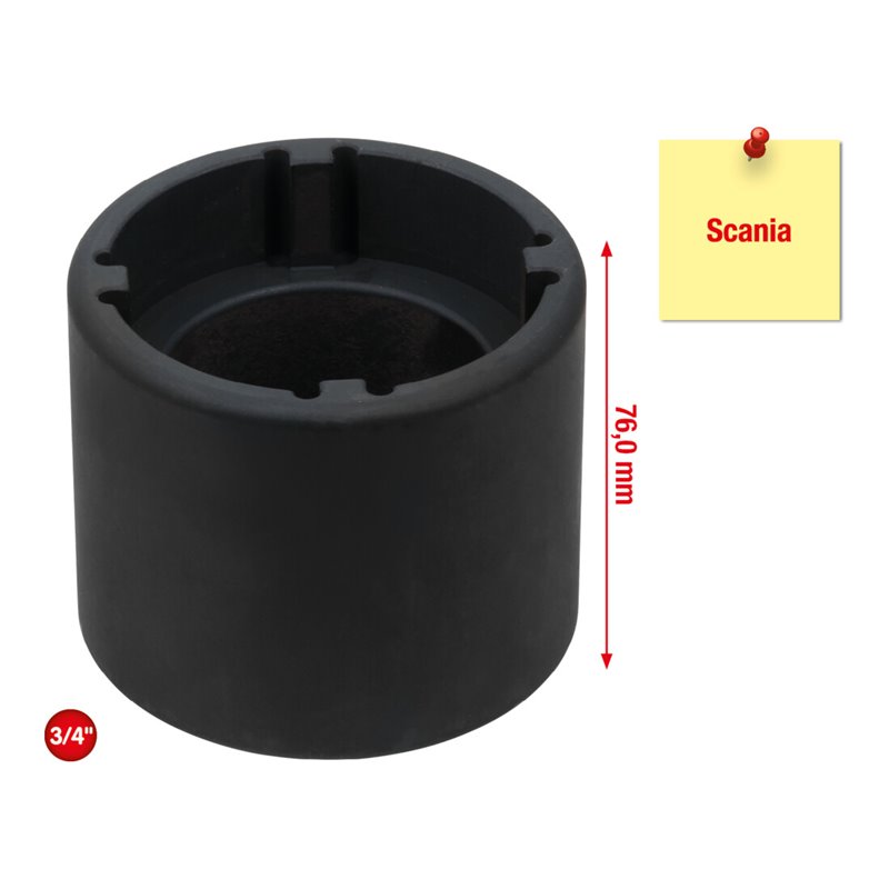 KS Tools 3/4 Zoll Nutmuttern-Schlüssel mit 4 Zapfen für Scania, Innenzapfen