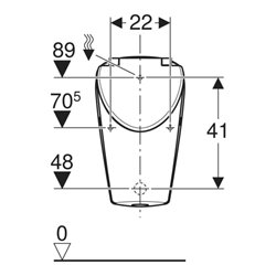 Geberit Urinal Renova S m De., Ab. hi o u, Zul. hi., we. K-Tect