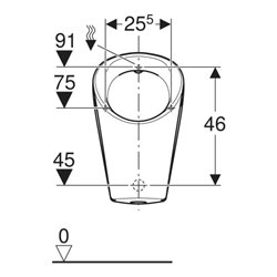 Geberit Urinal Renova M Abg. hi. oder unten, Zulauf hinten, weiß