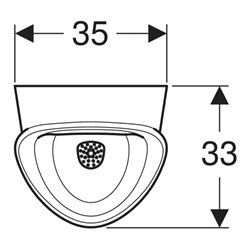 Geberit Urinal Renova M Abg. hi. o. unt, Zul. hi., weiß KeraTect