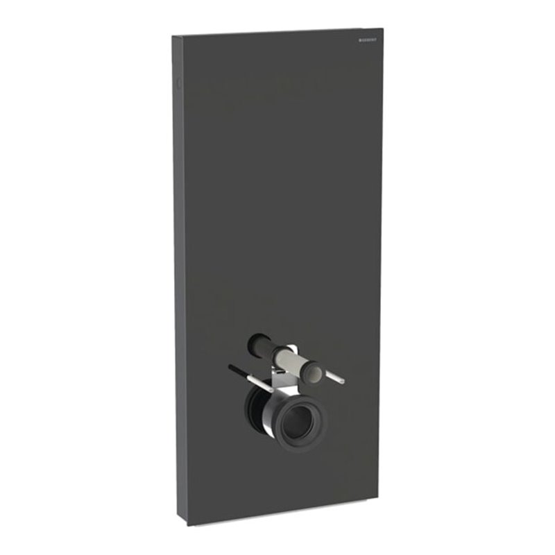 Geberit Wand-WC-Modul Monolith Bauh. 114cm, Fr. Gl. sw, S. Alu SW-chrom