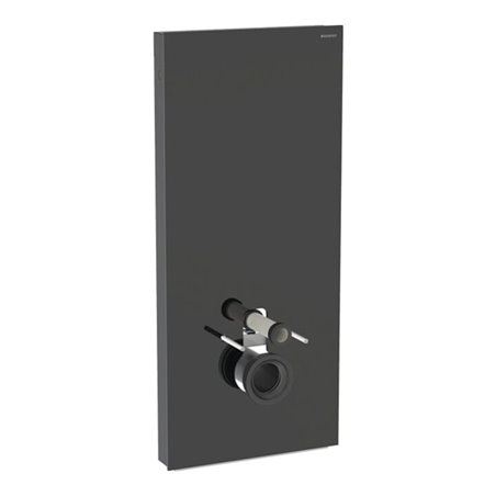 Geberit Wand-WC-Modul Monolith Bauh. 114cm, Fr. Gl. sw, S. Alu SW-chrom