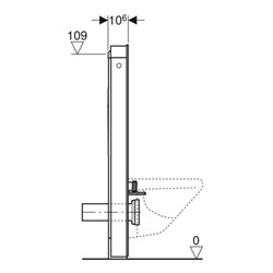 Geberit Wand-WC-Modul Monolith Bauh. 114cm, Fr. Gl. sw, S. Alu SW-chrom