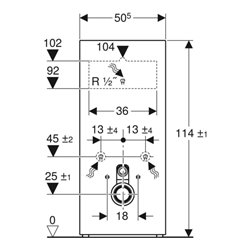 Geberit Wand-WC-Modul Monolith Bauh. 114cm, Fr. Gl. sw, S. Alu SW-chrom