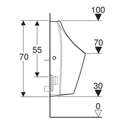 Geberit Urinal Renova L Abg. hi. oder unten, Zulauf hinten, weiß