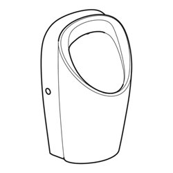 Geberit Urinal Renova L Abg. hi. oder unten, Zulauf hinten, weiß