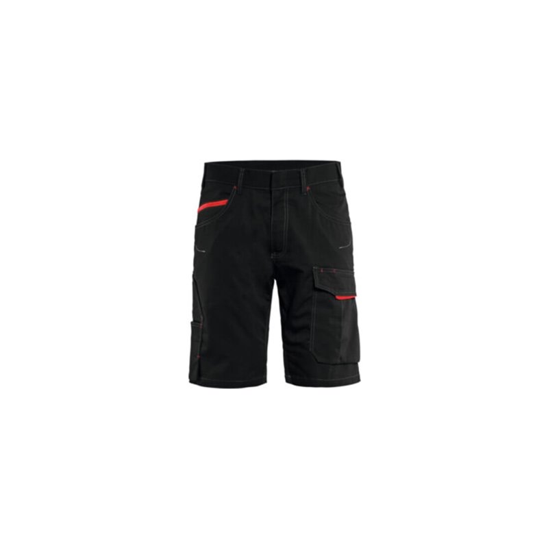 Blakläder Service Shorts Service Plus, schwarz / rot, Konfektionsgröße 48