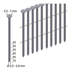 Prebena Coilnägel CNW25/65BK blank Länge 65 mm