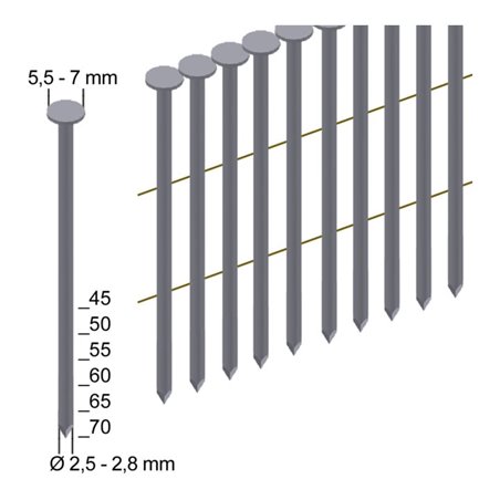 Prebena Coilnägel CNW25/65BK blank Länge 65 mm