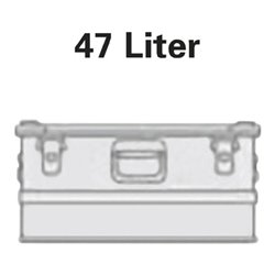 Alutec Aluminiumbox 47l 582x385x277mm m.Gummidichtung 4,5kg m.Stapelecken