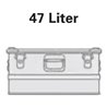 Alutec Aluminiumbox 47l 582x385x277mm m.Gummidichtung 4,5kg m.Stapelecken