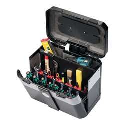 Werkzeugkoffer 450x260x385mm rollbar m. CP-7 Werkzeughaltern Klappversion