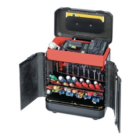 Werkzeugkoffer 450x260x550mm rollbar m. CP-7 Werkzeughaltern Türenversion