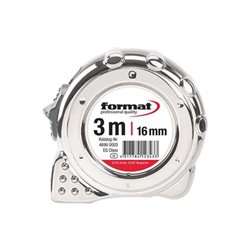 Taschenbandmaß 8m x 25mm verchr. FORMAT