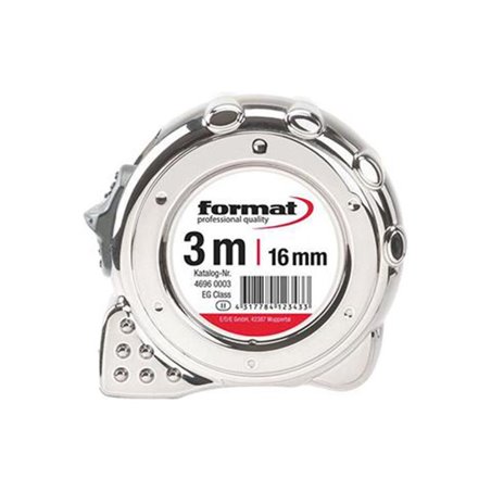 Taschenbandmaß 8m x 25mm verchr. FORMAT