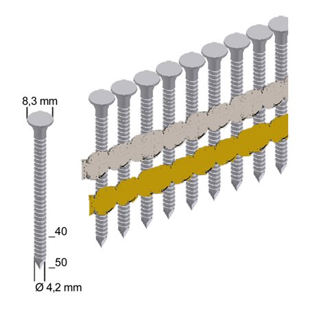 Prebena Ankernägel ANK50/40NKRI verzinkt ring Länge 50 mm