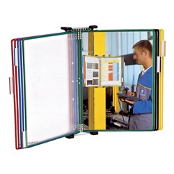 Wandhalterset 1x10 Sichttafeln farbig sortiert PVC-Folie m.Rahmen2St/KT TARIFOLD