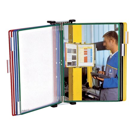 Wandhalterset 1x10 Sichttafeln farbig sortiert PVC-Folie m.Rahmen2St/KT TARIFOLD