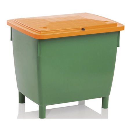 Craemer Streugutbehälter 400l 1000x700x850mm o.Entnahmerutsche Ku. grün/orange