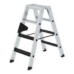 MUNK Aluminium-Stufenstehleiter beidseitig begehbar mit clip-step R13