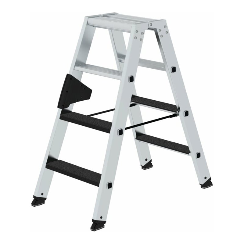 MUNK Aluminium-Stufenstehleiter beidseitig begehbar mit clip-step R13
