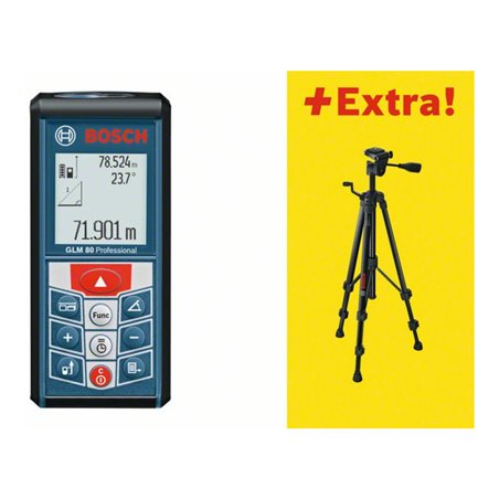 Bosch Laser-Entfernungsmesser GLM 80, mit Baustativ BS 150