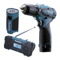 Makita Akku-Bohrschrauber DK1488 (DF330D inklusive Lampe ML100 und Akku-Radio MR051)