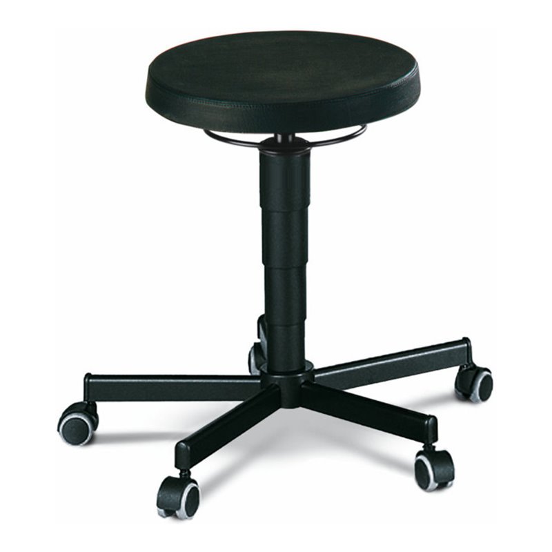 bimos Drehhocker mit Rollen PU-Schaum schwarz Sitzhöhe 460-630 mm