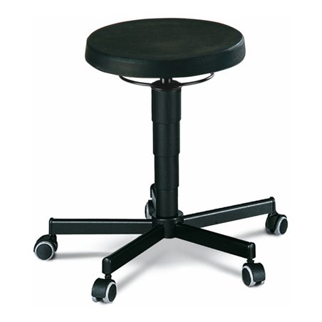bimos Drehhocker mit Rollen PU-Schaum schwarz Sitzhöhe 460-630 mm