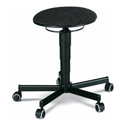 bimos Drehhocker mit Rollen Stoff schwarz Sitzhöhe 460-630 mm