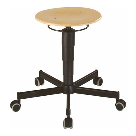 bimos Drehhocker mit Rollen Holz Sitzhöhe 460-630 mm