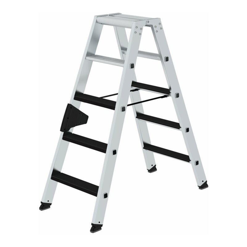 MUNK Aluminium-Stufenstehleiter beidseitig begehbar mit clip-step