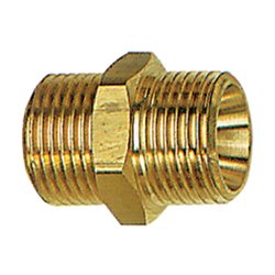 RIEGLER Doppelgewindenippel zyl. G 1 1/2 a. G 1 1/2 a. SW 50 Messing