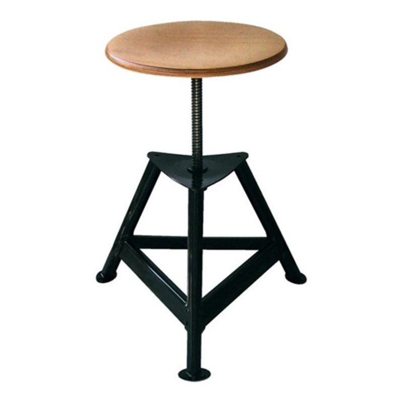 Bandstahlhocker 3Bein H.400-600mm Sitz-D.350mm Buche tiefschwarz