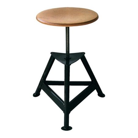 Bandstahlhocker 3Bein H.400-600mm Sitz-D.350mm Buche tiefschwarz