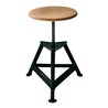 Bandstahlhocker 3Bein H.400-600mm Sitz-D.350mm Buche tiefschwarz