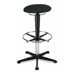 bimos Drehhocker mit Gleiter und Fußring Stoff schwarz Sitzhöhe 580-850 mm