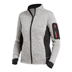FHB Damen-Strick-Fleecejacke Marieke Gr.L grau/schwarz 100% PES