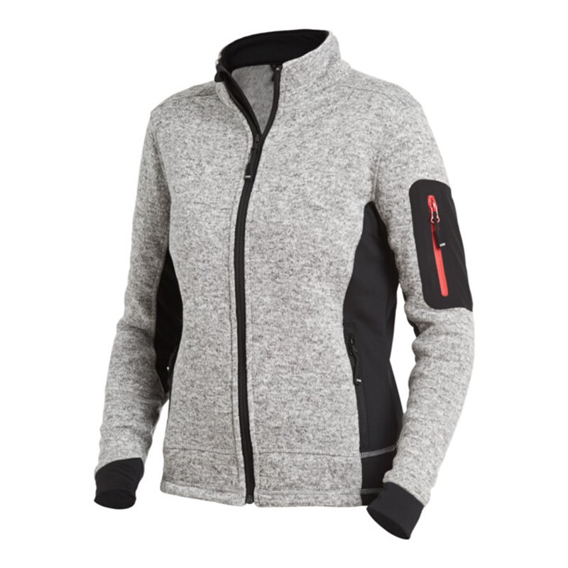 FHB Damen-Strick-Fleecejacke Marieke Gr.L grau/schwarz 100% PES