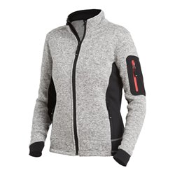 FHB MARIEKE Strick-Fleece-Jacke Damen grau-schwarz Gr. S