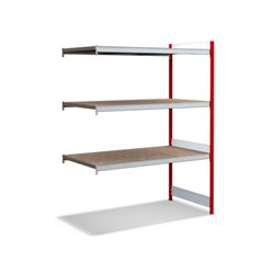 Bito Großfachregal, Anbaufeld Set, Spanplatten, 350kg, 3 Ebenen, RAL 3000 Feuerrot