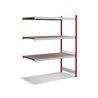 Bito Großfachregal, Anbaufeld Set, Spanplatten, 350kg, 3 Ebenen, RAL 3000 Feuerrot