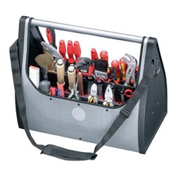 Werkzeugtasche B.495xT.250xH.395mm m.Tragestange silber 2xCP-7Halter D.11mm+26mm